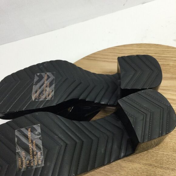 Steve Madden Womens Patent Platform Mule Sandals Block Heel Black US 7M - Picture 8 of 9